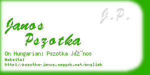 janos pszotka business card
